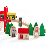Tiny Land Wooden Train Set for Toddler - 39 Pcs- with Wooden Tracks fits Thomas, fits Brio, fits Chuggington, fits Melissa and Doug - Expandable, Tiny Land