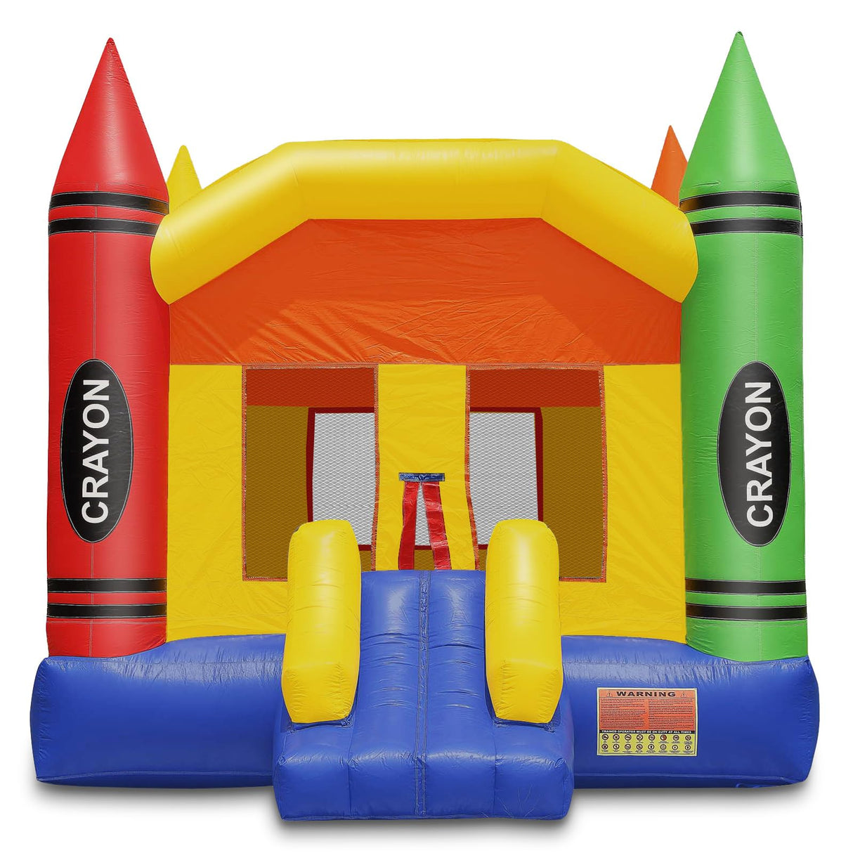 Cloud 9 Commercial Grade Crayon Castle Bounce House with Built-in Roof and Emergency Escape Hatch for Safety - 100% PVC 17' x 13' Bouncer - Inflatable Only Cloud 9