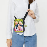 2 Pcs Sublimation Crossbody Bag Blanks, Sublimation Shoulder Bag with Adjustable Strap, DIY Sublimation Travel Sport Bags with 2 Pcs Double Side Sublimation Keychain for Birthday Christmas HIVEME