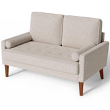 Vesgantti Loveseat Sofa, 48" Small Sofa Couch Mid Century Modern Couch for Small Spaces, Bedroom and Living Room, Removable Sofa Cover Spring Cushions and Solid Wood Frame, Easy to Install, Ashbeige Vesgantti