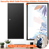 31.5" Tall Wall Safes Between the Studs with 2 Removable Shelf, Lockable Hidden Safe Box with 50 Hooks for Keys Jewellery, in Wall Safe for Money Medicines Valuables GUVELI