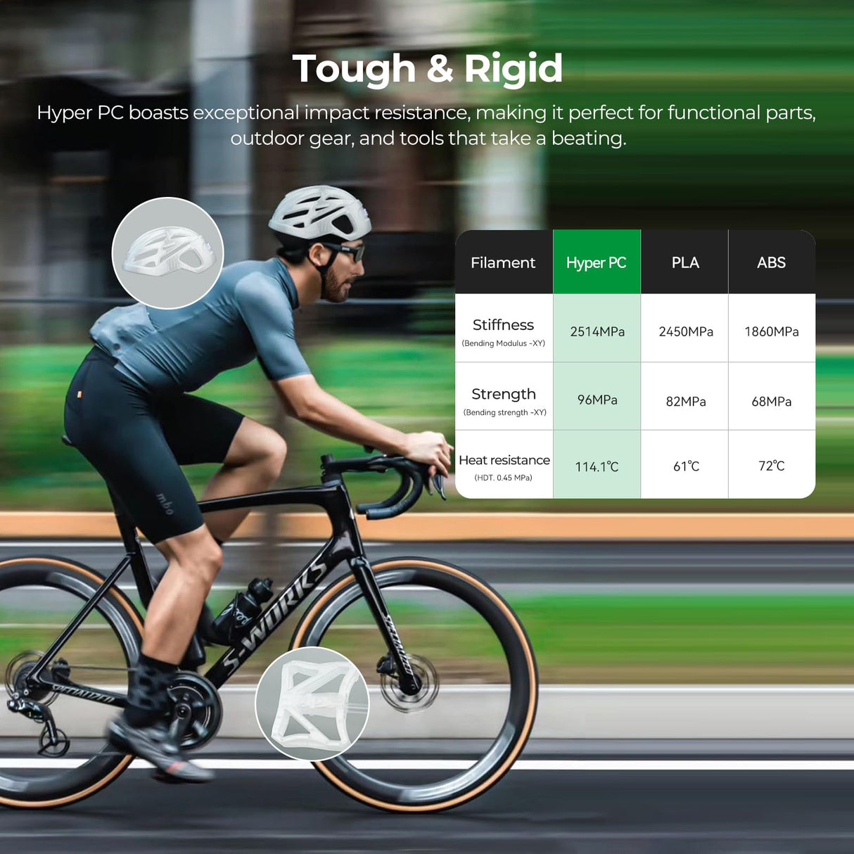 Creality PC Filament 1.75mm, Clear Polycarbonate Filament Designed for 300mm/s High Speed Printing, 1kg(2.2lbs)/Spool Hyper PC Filament, Tough and High Heat Resistant, Fits for 3D Printers Creality