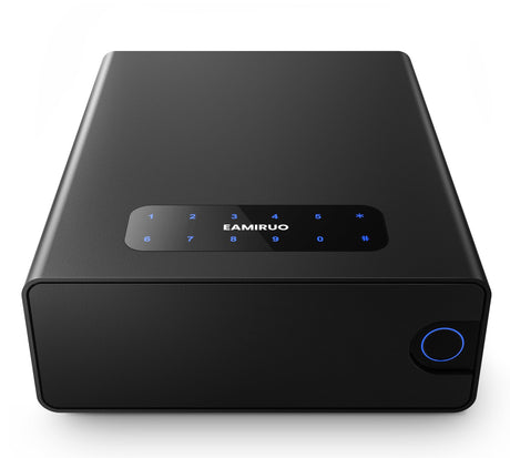 EAMIRUO Biometric Gun Safe for Pistols - Slide-Away Handgun Safe 3 Ways Quick Access with Fingerprint, Password and Key, Drawer Gun Safe for Home Bedsise Nightstand Car EAMIRUO