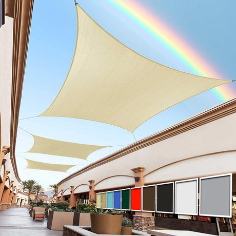 Royal Shade 8' x 14' Beige Rectangle Sun Shade Sail Canopy Outdoor Patio Fabric Screen Awning RTAPR0814 - UPF50+ 95% UV Blockage, Heavy Duty, Water & Air Permeable (We Make Custom Size) Royal Shade