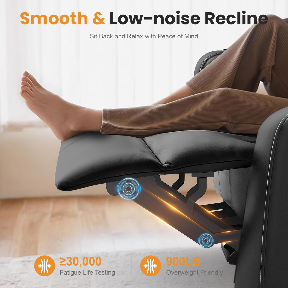 Reclining Sofa and Loveseat Set, Loveseat Recliner and Single Oversized Recliner Chair with Heat Massage, Removable Console, Storage Armrests, Breathable Faux Leather Manual Couches for Living Room Furgatti