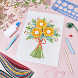 WEBEEDY 4 Styles DIY Flower Paper Quilling Kit for Adults Beginner Quilling Paper Painting Kit with Paper Quilling Strips Tools and Instruction Handmade Room Wall Decor(A4,21x29.7 cm/8.3x11.7 inch) WEBEEDY