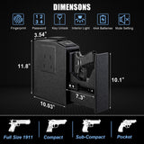 LMRSTOO Biometric Gun Safe for Handgun,Fingerprint Bedside Gun Safe with Fingerprint, PIN Code, KEY Access LMRSTOO