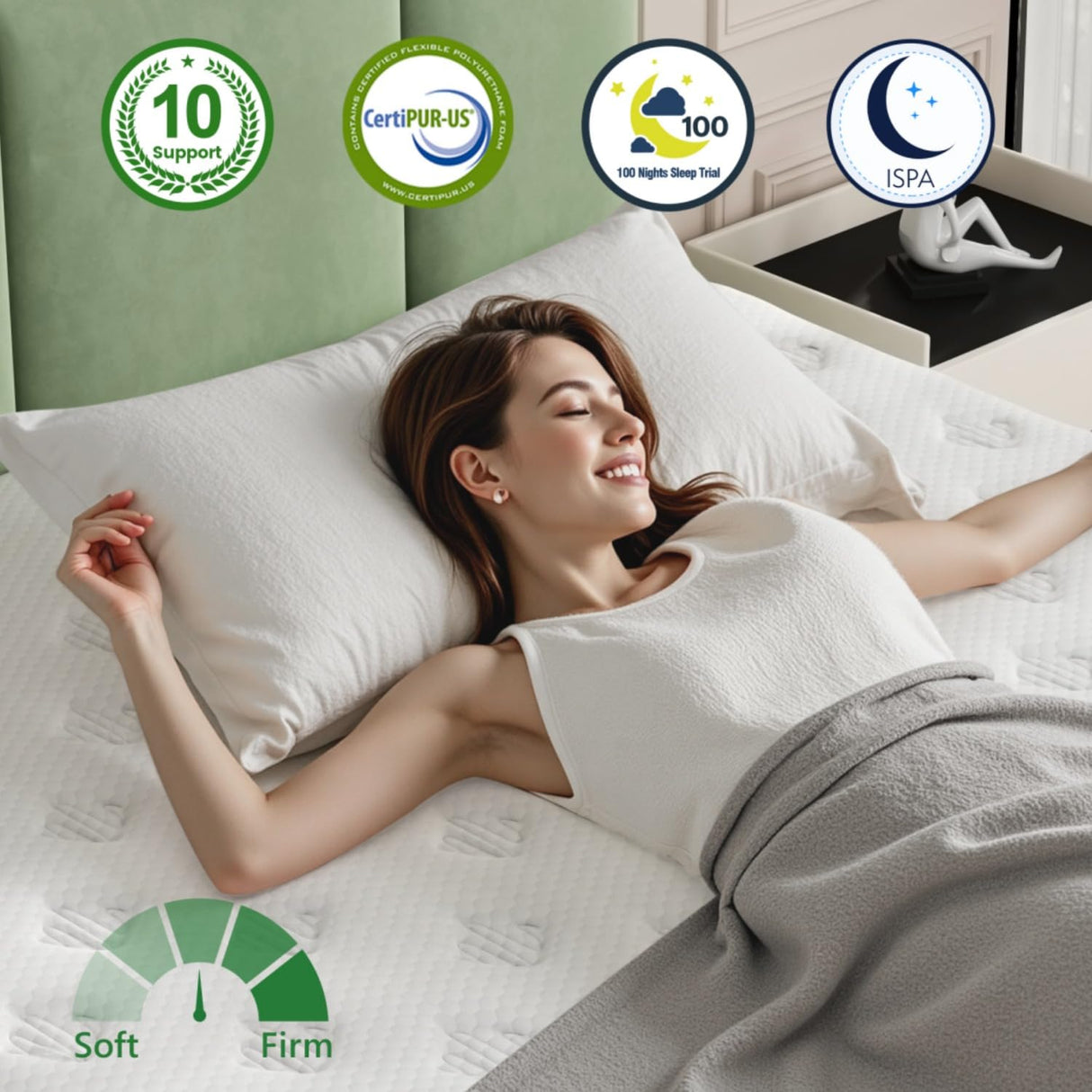 Queen Size Mattress [Upgraded Strengthen], 12 Inch Gel Memory Foam Hybrid Queen Mattress in a Box with Independent Pocket Spring, Extra Edge Support, Medium Firm, Back Pain Pressure Relief EEN EEN SLEEP