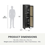 Ameriwood Home Wimberly Tall Cabinet, 1-Door, Black Oak Ameriwood Home