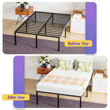 PayLessHere 18 Inch High Metal Platform Bed Frame with Maximum Storage Space Under The Heavy Duty Bed Frame No Box Spring Needed Noise-Free Easy Assembly,Full PayLessHere