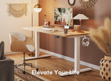 FEZIBO Electric Standing Desk, 55 x 24 Inches Height Adjustable Stand up Desk, Sit Stand Home Office Desk, Computer Desk, Maple FEZIBO