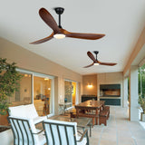 Savey'Sley Ceiling Fan with Lights and Remote, 60 Inch Indoor/Outdoor Modern Wood Led Ceiling Fan With Lights for Porch Bedroom Living Room, Noiseless, Reversible DC Motor, Dimmable 3CCT, Tri-Mount Savey'Sley