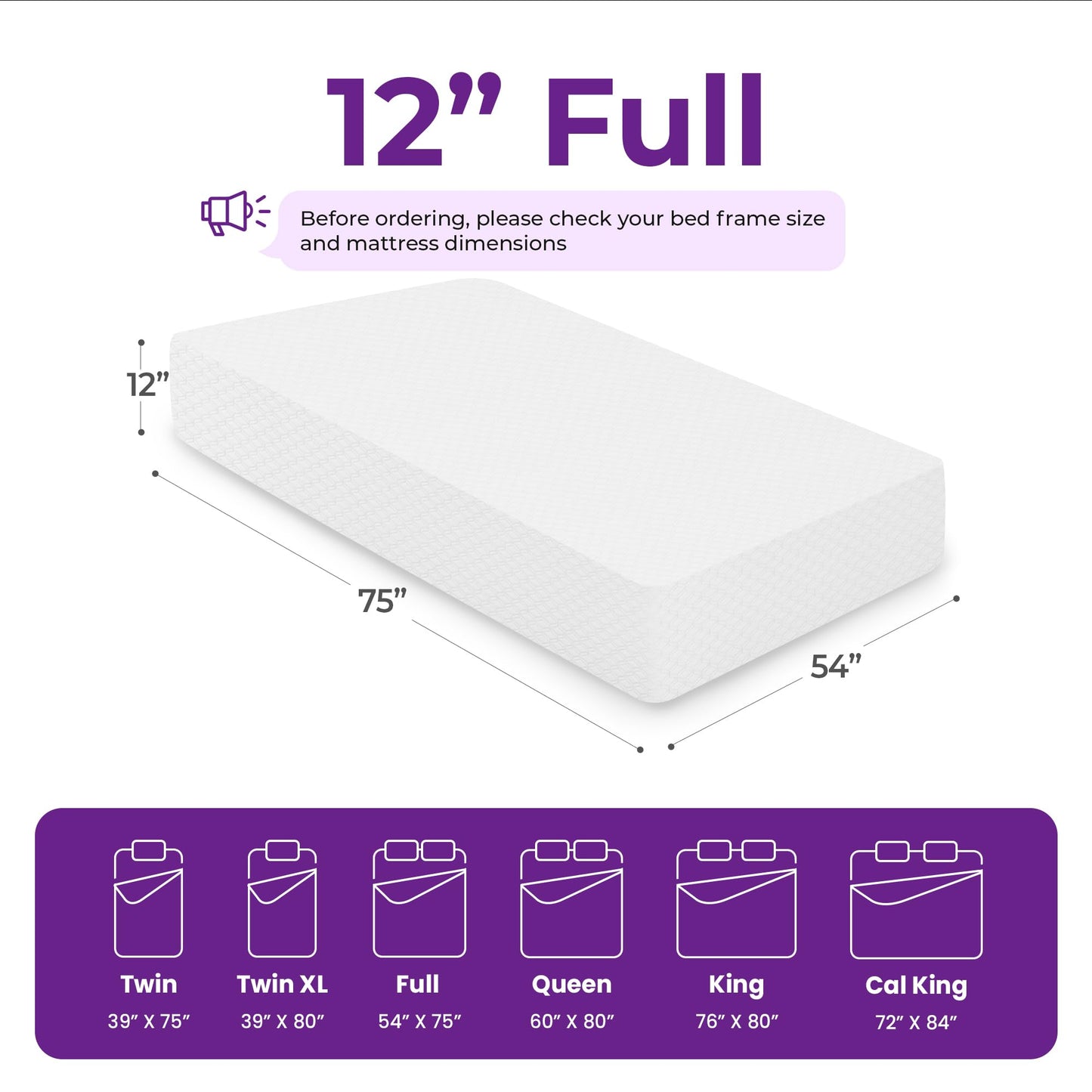 GAESTE 12 Inch Full Cooling Gel Memory Foam Mattress Medium Firm for Cool Sleep Pressure Relieving CertiPUR-US Certified Convenient Mattress in a Box Fiberglass Free (Full, 12 in)