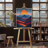 Natuyalo Paint by Numbers for Adults - DIY Adult Paint by Number Kits Painting on Canvas Mountain Painting by Numbers for Beginners, Sunset Landscape Art Craft Kits for Adults (16x20 Inch) Natuyalo