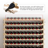 SDHYL 120 Bottles-12 Rows Stackable Modular Wine Holder Rack, Wine Storage Rack, Solid Wooden Wine Display Shelves (12 Rows x 10 Bottles/Row) SDHYL