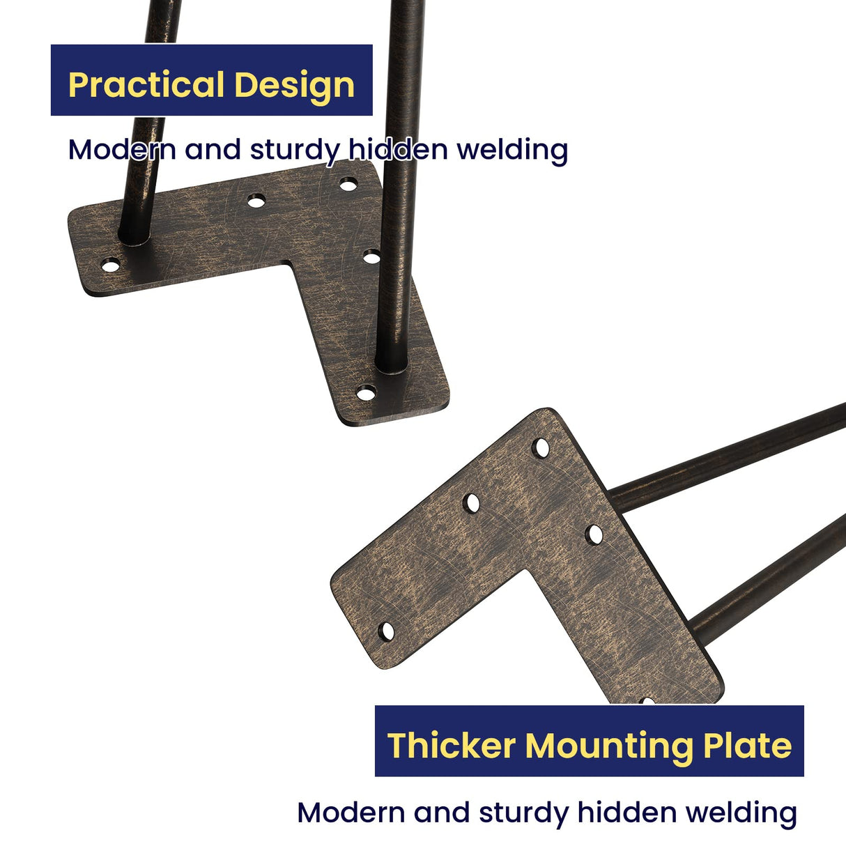 SMARTSTANDARD 16 Inch Heavy Duty Hairpin Furniture Legs, Metal Home DIY Projects for TV Stand, Sofa, Cabinet, etc with Rubber Floor Protectors Bronze 4PCS SMARTSTANDARD