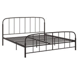 DHP Lafayette Metal Platform Bed with Rustic Style Curved Headboard and Footboard, Adustable Base Height for Underbed Storage, No Box Spring Needed, King, Bronze DHP