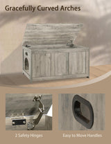 DINZI LVJ Cat Litter Box Enclosure, Flip Top Litter Box Furniture, Farmhouse Hidden Cat Washroom, Wooden Pet House, End Side Table, 39.4" L x 19.7" W x 19.7" H, Sturdy and Easy to Assemble, Gray Wash DINZI LVJ