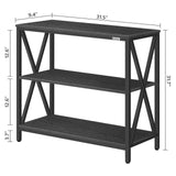 MAHANCRIS Sofa Table, Industrial Console Table, 3-Tier Narrow Side Table with Open Shelves, Foyer Table for Entryway, Hallway, Kitchen, Living Room and Bedroom, Easy Assembly, Black CTHB8001 MAHANCRIS