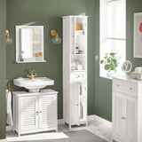 Haotian FRG236-W,White Tall Bathroom Storage Cabinet with Shelves and Drawers Haotian