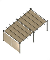 KYBOLT 12x20 Ft Modern Aluminum Pergola, Outdoor Pergola with Adjustable Canopy, Stable 4-Sided Base, Aluminum Gazebos for Backyard, Deck, Lawn - Khaki KYBOLT