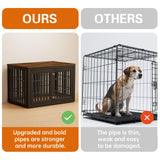 Snuowu 48" Heavy Duty Dog Crate Furniture for Small,Medium and Large Dogs,Rustic Wooden Dog Cage Kennel Indoor Furniture with Waterproof Top,Decorative Pet House Side End Table (Black & Wood) Snuowu