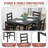 MGHH 5 Pieces Kitchen Dining Room Set Dining Kitchen Table and Chairs Mid Century Style Wood Dinette Table Set for Home Family Dining Area Dark Brown MGHH