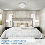 DAKASON LED Ceiling Light Fixture Flush Mount, Crystal Chandelier Modern Ceiling Light for Kitchen, Hallway, Living Room, Foyer, Closet, 12In 15W 1640LM, 3/4/5000K CCT Selectable, Dimmable DAKASON