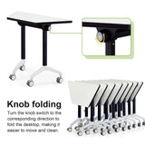 CUAOCEZ Conference Room Table Foldable Flip Top Mobile Training Table,combinable trapezoidal Conference Table Computer Desk,Metal Frame,with Modesty and Lockable Wheels Seminar Training Table (8PCS) CUAOCEZ