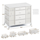 EnHomee White Closet Island with 24 Drawers,Wardrobe Armoire Bedroom Closet Drawer with Wheels & 40"* 23" Wide Wooden Top, White Drawer Dresser for Cloakroom,Dressing Room,White EnHomee