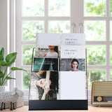 Sintuff Comic Book Display Rack 4-tiered Book Display Stand 18" Wire Rack Tabletop Signing CD Magazine Stand Metal Black Countertop Decor for Retail Library Classroom Picture Literature Brochure Sintuff