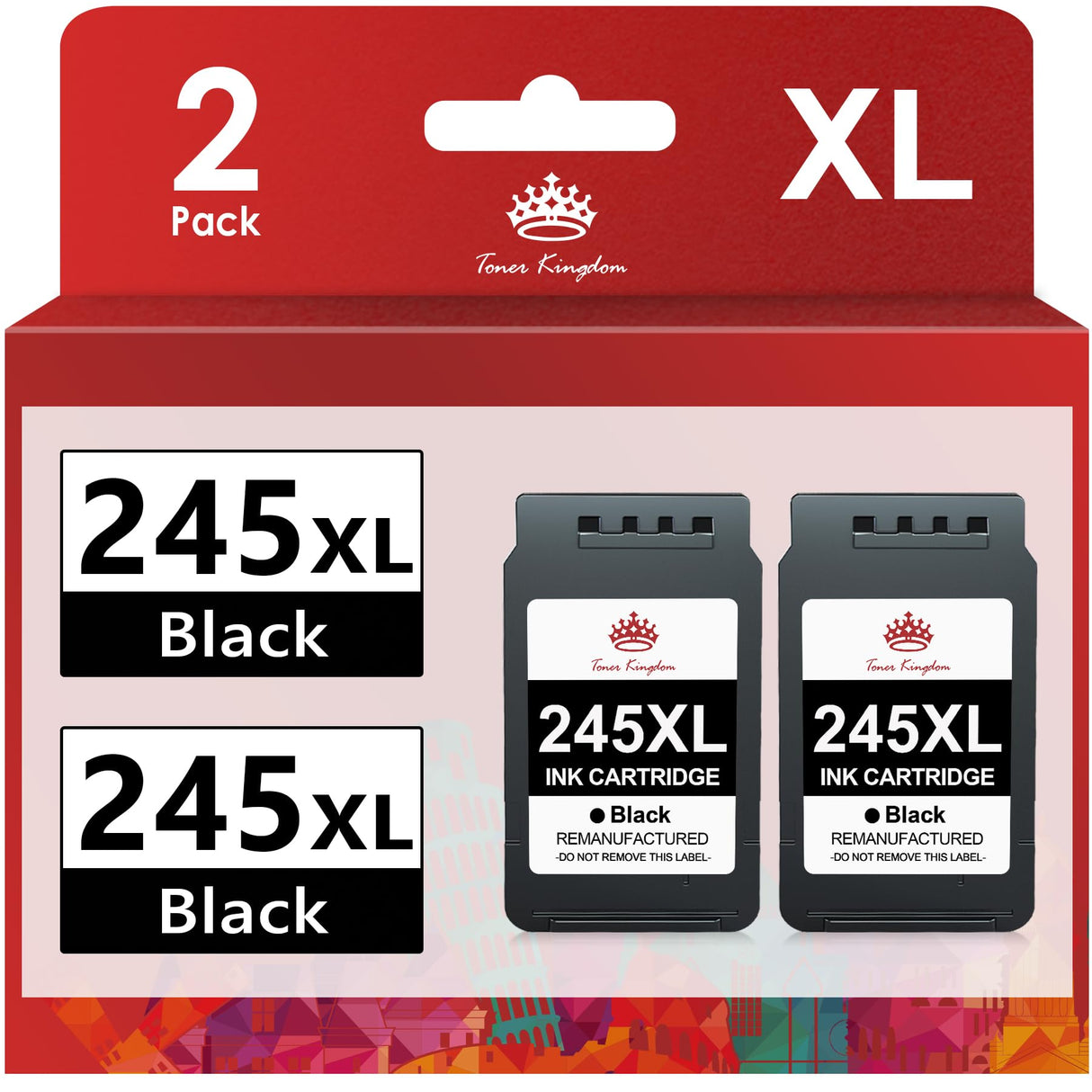 Toner Kingdom Compatible PG-245XL 245XL Ink Cartridge Combo Pack Replacement for Canon 245 PG-245 PG-243 243XL for Pixma MX490 MX492 MG2522 MG2922 MG2920 MG2520 MG2420 TR4520 TS3122 Printer 2 Black Toner Kingdom