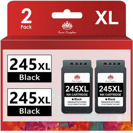 Toner Kingdom Compatible PG-245XL 245XL Ink Cartridge Combo Pack Replacement for Canon 245 PG-245 PG-243 243XL for Pixma MX490 MX492 MG2522 MG2922 MG2920 MG2520 MG2420 TR4520 TS3122 Printer 2 Black Toner Kingdom