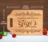 AceThrills Gigi Gifts for Grandma - Engraved Bamboo Cutting Board 12.3"L × 8.7“W × 0.4"Th - Gifts for Gigi, Birthday Gift for Gigi from Grandkids Granddaughter Grandson AceThrills