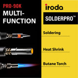 IRODA SOLDERPRO Butane Soldering Iron Kit Multi-Purpose 3-in-1 25-80W Pro Cordless Soldering Iron Box Set - Self-Igniting & Adjustable Flame, DIY Gift - Taiwan (90K) Iroda