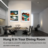 BAISITE Paint by Numbers Kit for Adults Beginners,12" Wx16 L 2 Pack Canvas for Painting Kits for Adults in Colorful Box-Sunrise Lake Mountains 6970 BAISITE