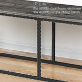 HOOBRO Dining Bench, 47.2 Inch Industrial Style Kitchen Table Bench, Steel Frame, Easy to Assemble, for Kitchen, Dining Room, Charcoal Gray and Black BC12CD01 HOOBRO