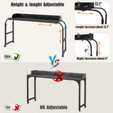 HWB Over Bed Desk with Auto-Sensor LED Lights,Over Bed Table with Wheels Adjustable Height with Charging Station,Beside Table,Rolling Tray Table for Laptop and Writing for Living Room,Black HWB