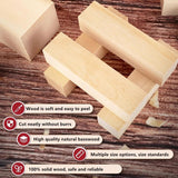 8PCS Basswood Carving Blocks, Unfinished Bass Wood Blocks for Carving Wood, Whittling Wood Carving Kit for Crafts goldhik
