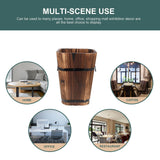 Tofficu Wooden Barrel, Wooden Bucket Barrel Planters, Rustic Retro Whiskey Barrels Bucket with Handle, Planter, Plant Pots, Whiskey Barrel Planter, Water Wishing Well Pail for L Pots Tofficu