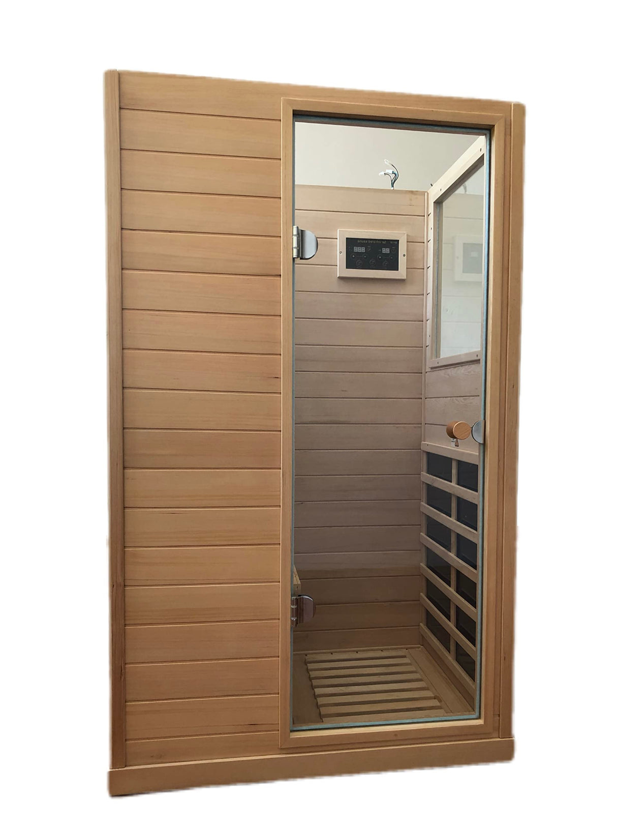 HFYee Infrared Sauna Home Sauna Box 1 Person Infrared Sauna Dry Sauna Far Infrared Sauna Indoor Sauna Hemlock Mini Single Person Sauna for Home on The Right of The Indoor Sauna Room, Natural HFYee