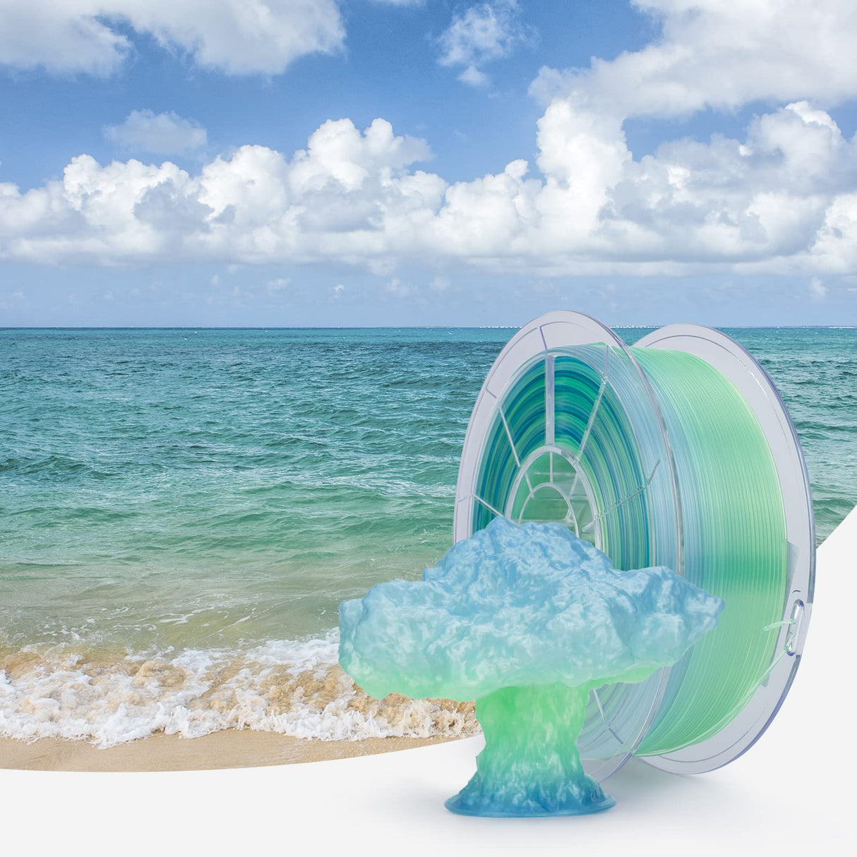 ZIRO 3D Printer Filament,Translucent PLA Filament 1.75mm,Multicolor Rainbow PLA Filament,1KG/2.2lb,Season Series - Summer ZIRO