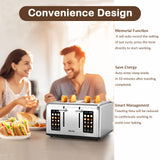 Mecity 4 Slice Toaster Touch Screen Control 4 Wide Slot, Stainless Steel Smart Bread Toaster for Bagel Muffin Waffle, Dual Control Pannel, Timer, Defrost, Reheat, 120V 1650W Mecity