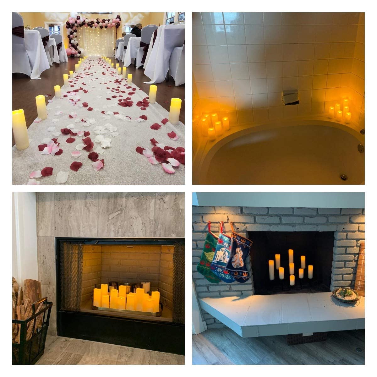 Aignis Flameless LED Candles Battery Operated with 10-Key Remote and Timer, Outdoor Indoor Waterproof for Home/Birthday/Wedding/Holiday Décor, Exquisite Set of 12 (D 2.2'' x H 4''/5''/6''/7'') Aignis