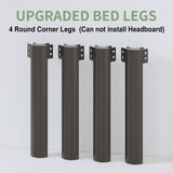 Lutown-Teen 10 Inch Queen Bed Frame with Rounded Corner Legs, 2000 LBS Heavy Duty Metal Queen Platform Bed Frame with Steel Slats Support, No Box Spring Needed, Noise Free, Easy Assembly Lutown-Teen