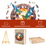 Jigfoxy Wooden Puzzles for Adults, Hummingbird Wooden Jigsaw Puzzles, Unique Animal Shape Puzzles, Christmas Thanksgiving Gifts for Family Friend(S-7.9 * 7.9in-100psc) Jigfoxy