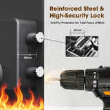 2.3 Cu.Ft Modern Fireproof Safe with Gun Rack – Dual Passwords, Fireproof Bag, Adjustable Shelf, Anti-Scratch Mat & Mounting Kit, Fits Laptop, Documents & Valuables, 15.75"D x 13.78"W x 13.78"H GOLDENKEY