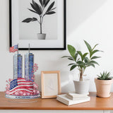 MAXBYE Twin Towers Tabletop Diamond Art Painting Kit, DIY 5D Diamond Painting Kits, Special Shaped Diamond Desktop Ornament, Home Stand Up Gem Painting Sculpture Craft Kit, Diamond Art Statues MAXBYE