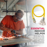 75ft Power Outdoor Extension Cord & Indoor - Waterproof Electric Drop Cord Cable - 3 Prong, 3-Outlet, SJTW, 12 Gauge, 15 AMP, 125 Volts, 1875 Watts, 12/3 by LifeSupplyUSA - Yellow (1 Pack) LifeSupplyUSA