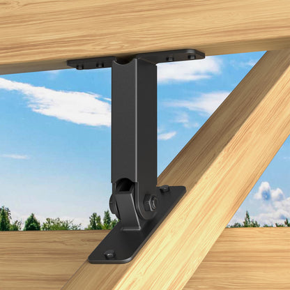 TROPTOLKY Heavy Pergola Brackets Adjustable Black Metal Roof Riser Beam Bracket Kit for Patio Roof and Patio Pergola (3Pcs ) - WoodArtSupply